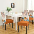 thumbnail image 6 of Fall Chair Covers Set of 4,Thanksgiving Parsons Chair slipcovers,Fall Pumpkin Kitchen Dining Room Decor Chair Seat Cover Protectors(Orange Pumpkin,4 Pack), 6 of 6