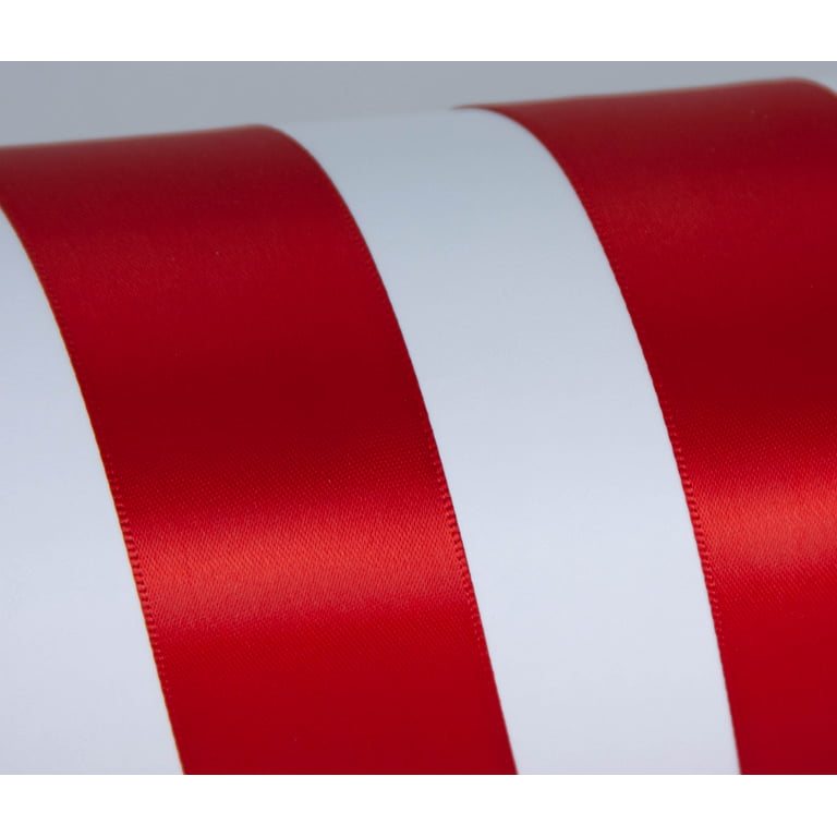 Red Ribbon 1-1/2 inch Satin Ribbon, Red Double Faced Satin Ribbon for Christmas