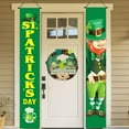 thumbnail image 6 of XEOVHV St Patricks Day Porch Sign Green Welcome Door Banners, Garage Banner, Hanging St Patricks Day Decorations Outdoor Indoor Decor Wall Front Door Yard Signs, 6 of 7