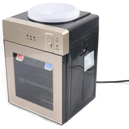 DYNAMI Water Cooler Top Loading Countertop Water Cooler Dispenser,Hot and Cold Water Dispenser,3 Water Temperature,304 Stainless Steel Inner Liner,for Home Kitchen Office Dorm