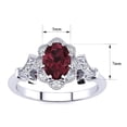 thumbnail image 5 of SuperJeweler 1 Carat Oval Shape Garnet and Halo Diamond Ring In Sterling Silver For Women, 5 of 6