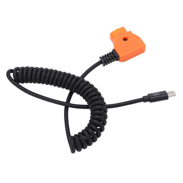 Câble Flexible d'Alimentation USB C vers D, Câble d'Alimentation à Ressort 35-90cm Portable Universel pour Appareils Photo Numériques