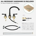 thumbnail image 6 of PARLOS High Arc 2-Handle Widespread Roman Tub Faucet with Valve & Faucet Supply Lines, Matte Black, 6 of 10