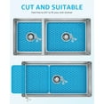 thumbnail image 2 of Bligli 15.7x11.8inch Kitchen Sink Mat, PVC Eco-Friendly Bottom Protector with Fast Drain & Anti-Slip, Blue, 2 of 6