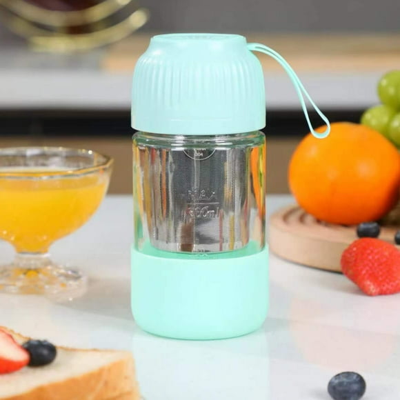 Portable USB Charging Blender Cup | 4 Stainless Steel Blades | Travel Juicer Mixer | 10oz/300ml | Type-C | Leakproof Design | Green | Compact 6x16cm | 1pc