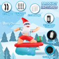 thumbnail image 5 of Gardentime - Inflables navideños de Papá Noel de 6.5 pies para decoración al aire libre, surf, Papá Noel, diversión hawaiana, explosiones gigantes de Navidad con luces LED incorporadas para vacaciones, 5 of 5