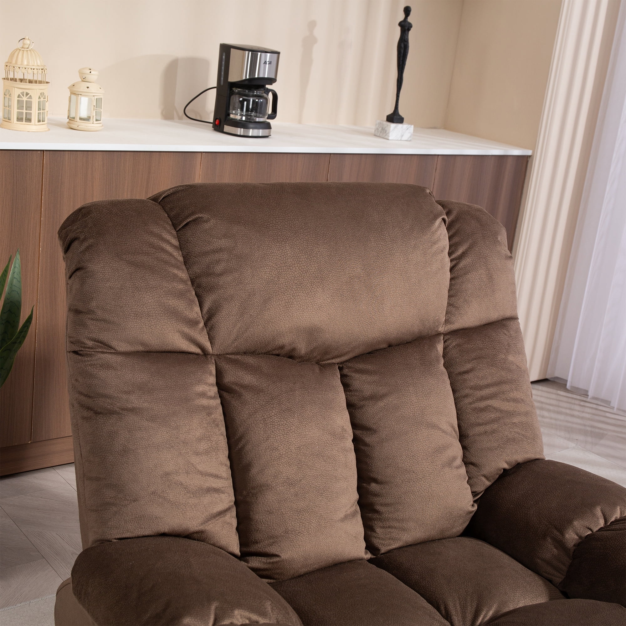 Aukfa Power Lift Recliner Chair Deep Seat Recliners with Infinite Position for Elderly Living Room, Brown