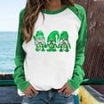 thumbnail image 2 of St. Patrick's Day Tshirt Women Clover Print Sweatshirt Long Sleeve Raglan Tees Baseball Tops Gift for Women, 2 of 6