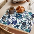thumbnail image 3 of Blue Flowers Placemats Set of 1, Retro Abstract Art Floral Non-Slip Place Mats Washable Table Mats for Kitchen Dining Table Decorations Indoor/Outdoor, 3 of 9