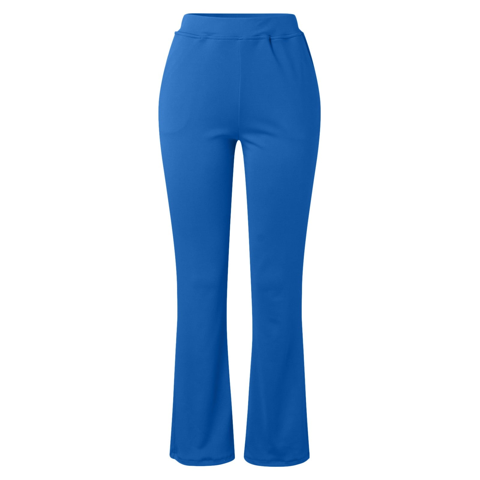 CFLVAEK Flare Dress Pants Women Stretchy High Waisted Work Trousers Comfy Bootcut Plain Office Trousers Dressy Casual Tall Length Business Pants XL Blue