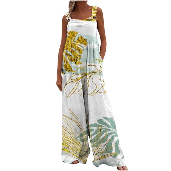 2023 Womens Casual Loose V Neck Jumpsuits Spaghetti Strap Harem Long Pants Overalls Romper with Pockets