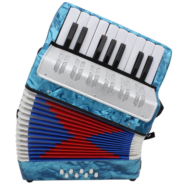 Acordeón pequeño Yeacher 17 teclas 8 bajos Verde/Rojo/Azul/Azul oscuro