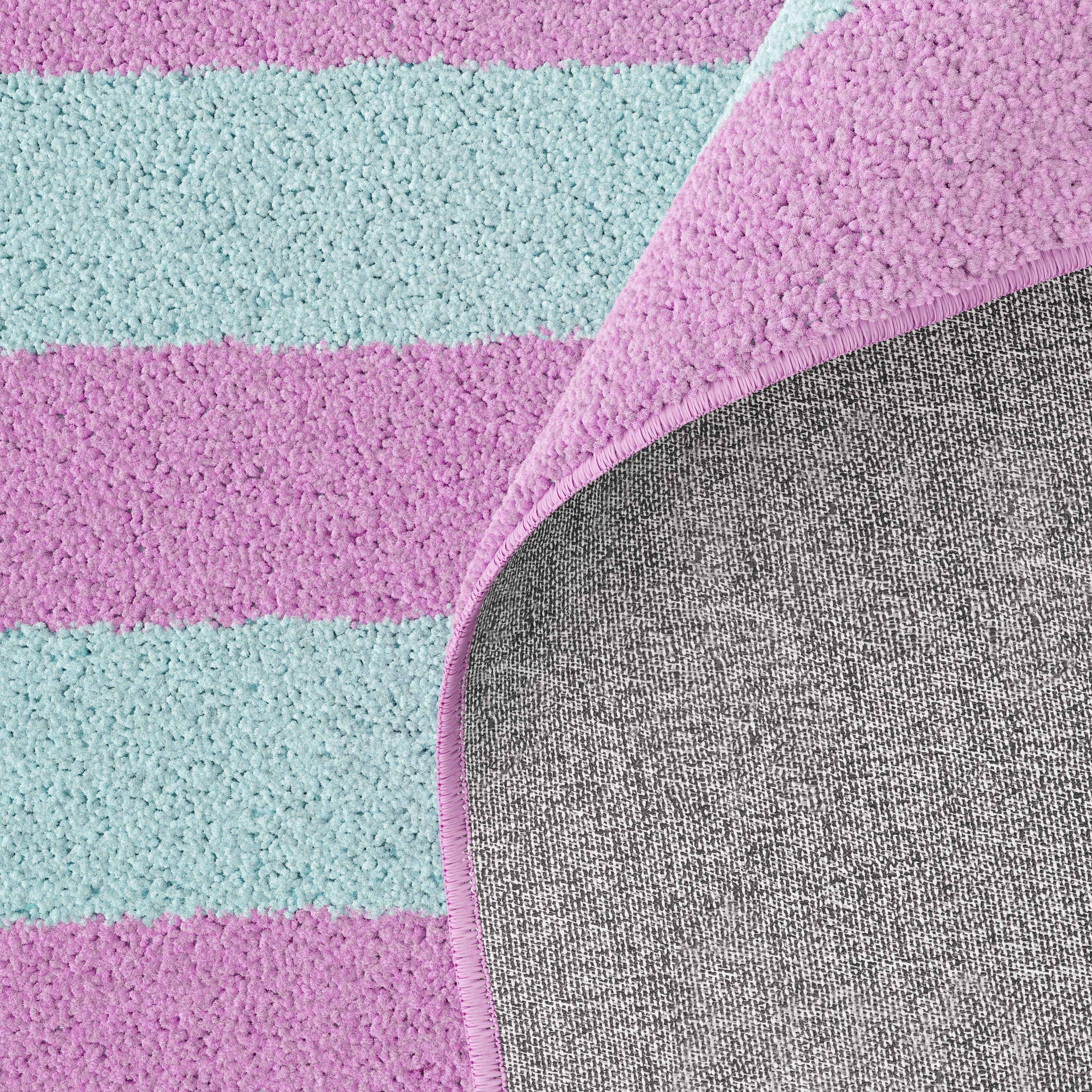 Mainstays Kids Tufted Pink and Light Purple Stripe Washable Area Rug, 3' x 5'