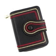 thumbnail image 1 of Cartera de cuero con bloqueo RFID para mujer, tarjetero, organizador con múltiples ranuras, monedero con cierre de cremallera, plegable, 12 x 3 x 9,4 cm., 1 of 2