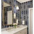 thumbnail image 4 of S4Sassy Self-Stick Decorative Boho Wallpaper, Diamond Geometric Print Wall Paper, Textured Vinyl Waterproof Contact Paper, Blue, 25"X 240" Removable Renter Friendly Walls Covering For Bedroom, Rooms, 4 of 8