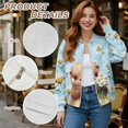 thumbnail image 6 of DISNIMO Otter Daisy Printed Sweatshirts for Women Long Sleeve Outwear V Neck Jackets Zip Up Sweatshirts with Pockets, S, 6 of 7