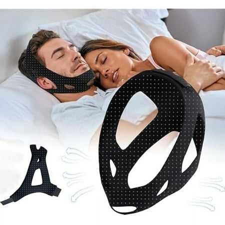 Anti Snore Chin Strap for CPAP Users, Snore Stopper with Adjustable Velcro,CPAP Chin Strap,Anti Snoring Devices,Chin Strap for Sleeping, Simple and Effective Stop Snoring Solution
