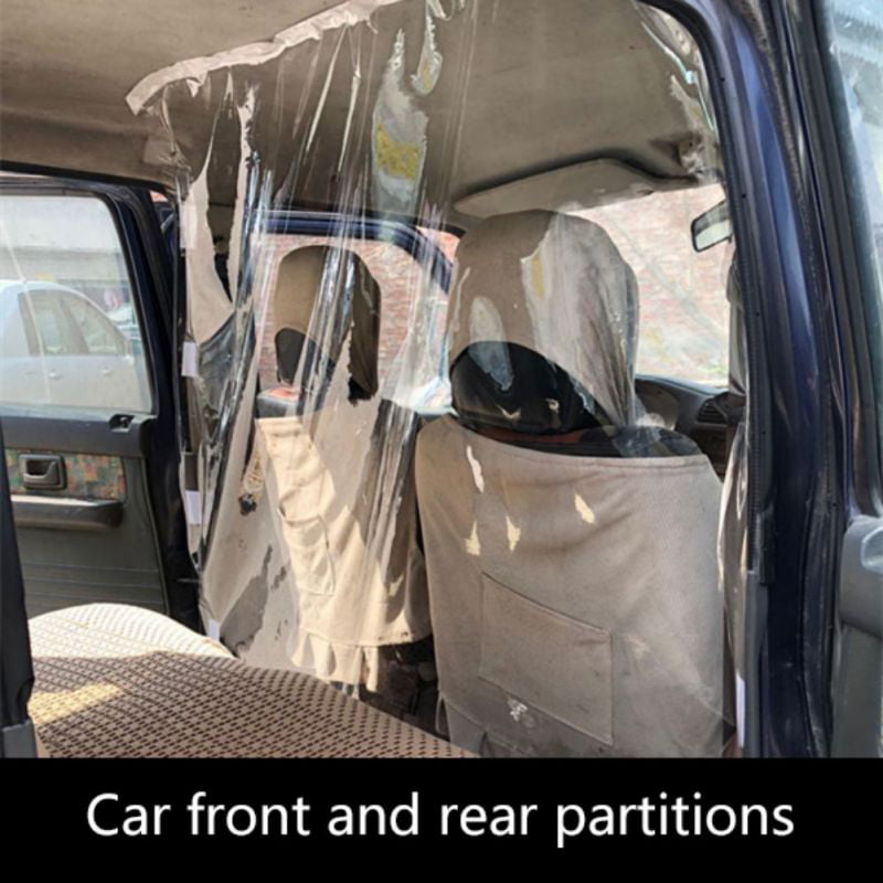 Full Surround Protective Cover Front and Rear USMartian Car Taxi Isolation Film Easy to Install for Driver Passenger Protection,Net Transparent,Partition PVC Fully Enclosed Screen Droplet Anti-Fog 