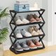 thumbnail image 3 of Zapatero plegable de 4 niveles para ahorrar espacio, organizador de zapatos para armario, pasillo, entrada, dormitorio (negro), 3 of 4
