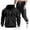 Black, variant on Mens Outfits 2 Piece Half Zip Pullover Hoodie And Cargo Pants Set White Fleece Tracksuit With Utility Pockets