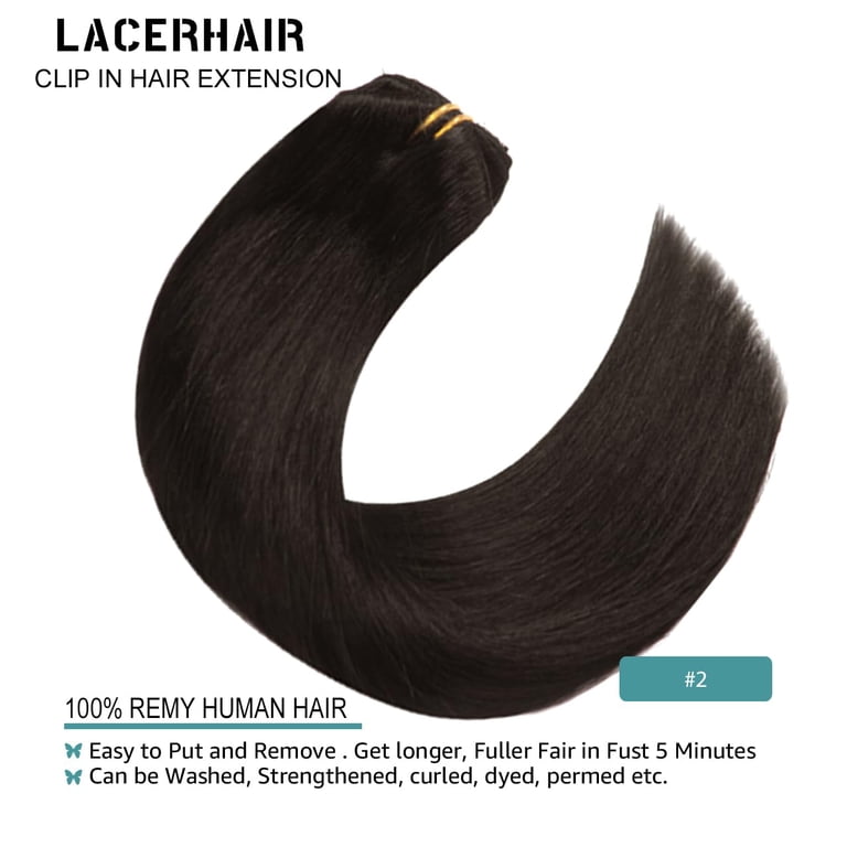 Lacer Hair Extensions Clip In Real Human Hair Extensions 