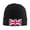 Black, variant on Union Jacks Flag Beanie Hat Knit Hat Skull Cap for Men Women Winter Hat Deep Heather