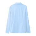 thumbnail image 6 of MDUKONU Button Down Shirts for Women Long Sleeve Dress Shirts Free Collared Work Office Solid Blouses Tops Blue XXXXXL, 6 of 6