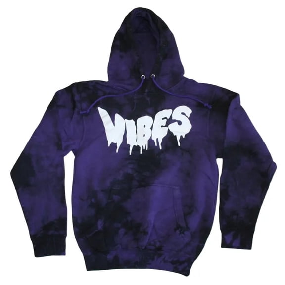 Vibes Tie Dye Women's Hoodie with Drawstring Closure and Kangaroo Pocket (Medium)