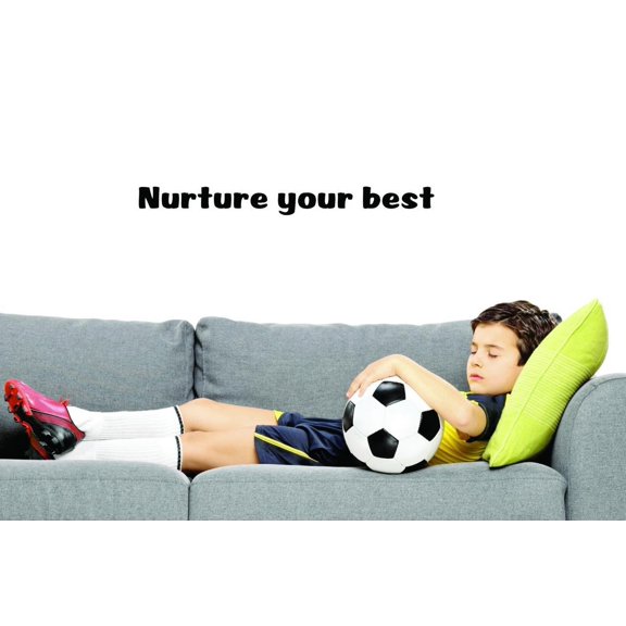 Custom Decals Nurture Your Best. Wall Art Size: 10 X 36 Inches Color: Black