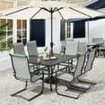 thumbnail image 3 of Nuu Garden Patio Chairs Set of 4, Outdoor Padded Textilene Patio Dining Chairs, Breathable Spring Motion Textile High Back Outdoor Dining Chairs, Gray, 3 of 9