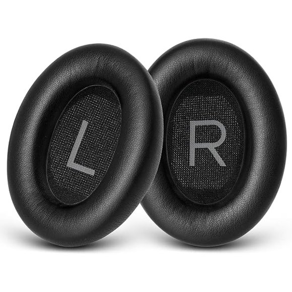 wonima11 GEVO Replacement Ear Pads for Bose QC45, Ear Cushions for Bose QuietComfort 45 (QC45) & Quiet Comfort SE (QC SE) Headphones, Earpads with Softer Leather Noise Isolation Foam (Black)