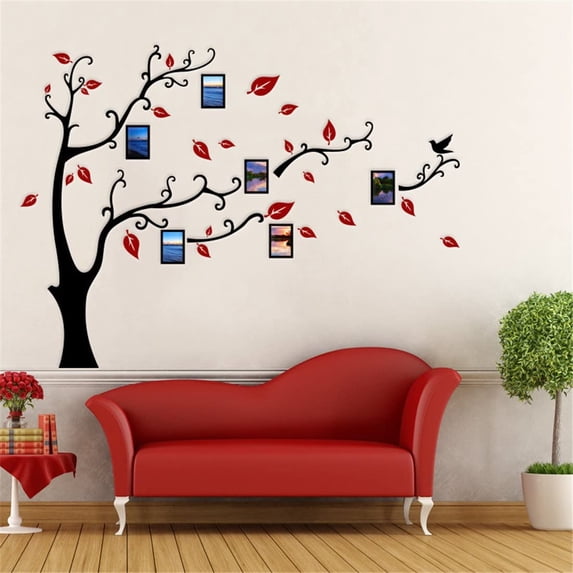 HZKAICUN Wall Decal Tree 3D Diy Wall Sticker Sticker With Picture Frame Photo Tree Wall Sticker Wall Decoration For Home Children'S Room Living Room Bedroom