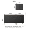 thumbnail image 3 of Cocina Integral Madesa Emilly Free 169cm Marrón/Negro, 3 of 7