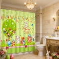 thumbnail image 2 of Wozhuo Easter Shower Curtain Rabbit Egg Pattern Bathroom Decor with 12 Hooks, 2 of 6