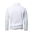 thumbnail image 3 of Mens 1/4 Zip Pullover Contrast Color Stand Collar Sweatshirts Long Sleeve Sweater Soft Classic Sweatshirts Quarter Zip Sweatshirt Autumn Winter Tops Casual Workwear Plus Size, 3 of 7