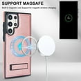 thumbnail image 6 of Allytech Case for Samsung Galaxy S22 Ultra, Hidden Kickstand PU Leather [Compatible with MagSafe] Case, [Anti-Drop & Shockproof] Ultra Slim Retro Protective Case for Women Men - Rosegold, 6 of 8