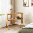 thumbnail image 3 of Tribesigns Narrow Side Table for Living Room, Farmhouse End Table with 2-Tier Storage Shelf and Solid Wood Legs, Slim Tall Bedside Table Nightstand for Bedroom, Small Spaces (Light Brown), 3 of 5