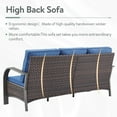 thumbnail image 5 of PARKWELL Outdoor 3 Seats Patio Sofa Furniture,Wicker Rattan Deep Seat Couch with Anti-Slip Navy Cushions for Porch Balcony Backyard,Brown Wicker, 5 of 9