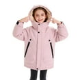thumbnail image 4 of CPNG Kids Plush Lined Jacket Long Warm Puffer Jacket Winter Windproof Waterproof Parka Snow Coat Boys Warm Thicken Fleece Tops Girls Sherpa Outdoor Tops, 4 of 8
