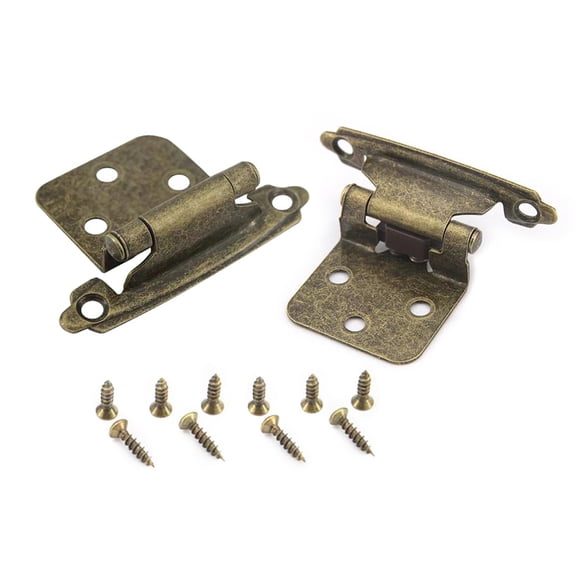 Vintage Metal Cabinet Door Hinges Overlay Closing Hinges Traditional metal Cabinet Hinges set for Kitchen Cabinets