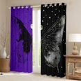 thumbnail image 3 of Feelyou Tribal Butterfly Animal Black Out Curtains, Psychedelic Stars Galaxy Curtains Pack of 2 (42x63 Each), Black Purple Bedroom Curtains, Living Room Curtains Decor, 3 of 7