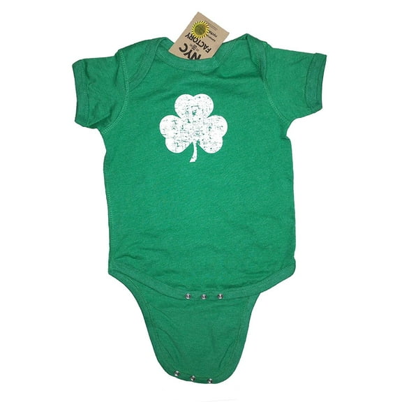 Screen Printed Distressed Shamrock Baby Bodysuit 6m 12m 18m 24m Irish Green 24m