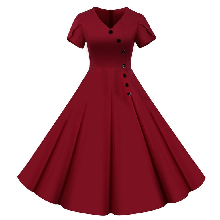 asdoklhq Womens Plus Size Clearance Dresses,Women's 1950s asdoklhq Womens Plus Size Clearance Dresses,Women's 1950s
