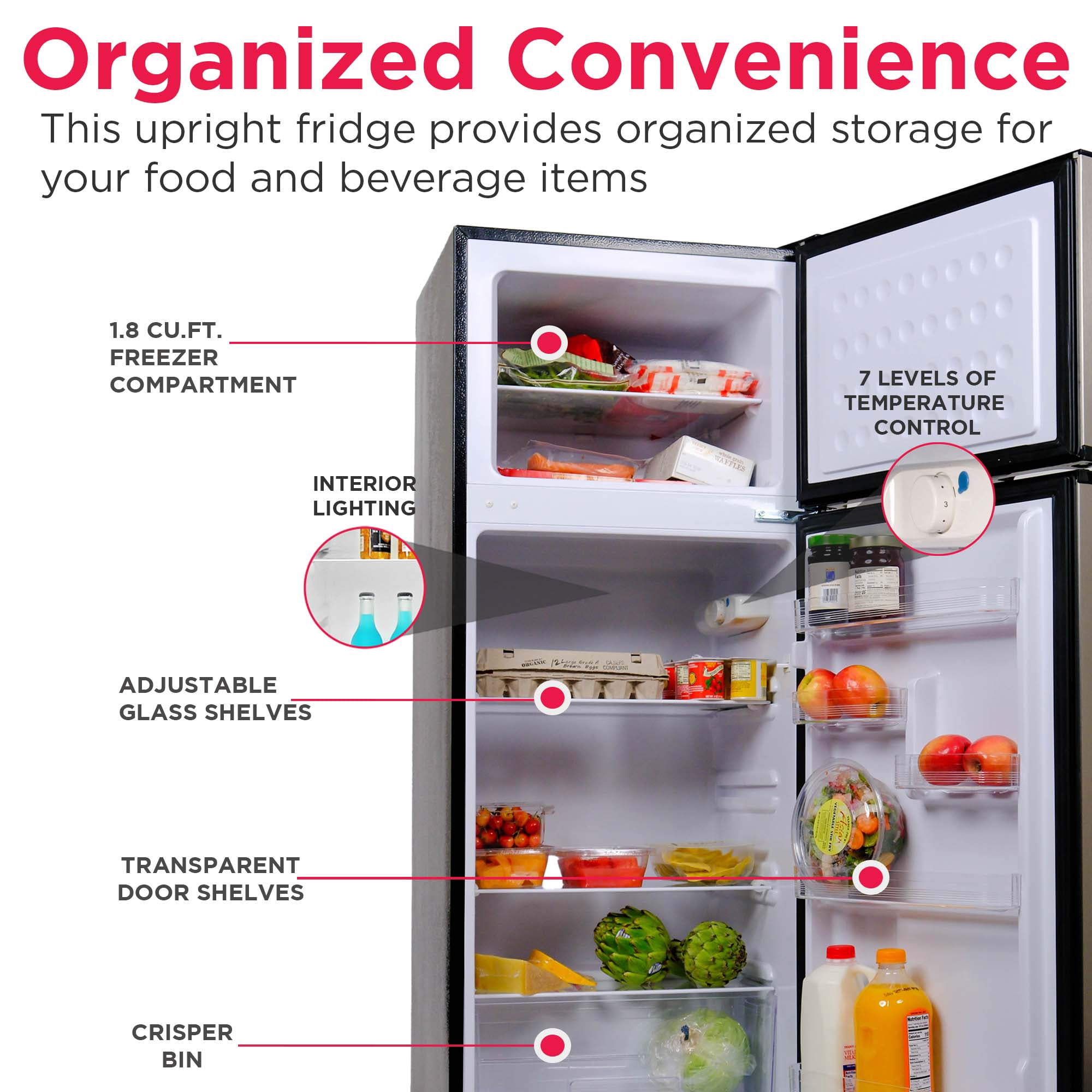 Frigidaire 7.5 Cu. ft. Top Mount Retro Refrigerator, Apartment-Size Fridge in Black