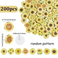 200Pcs 2-Hole Printed Wooden Buttons Flat Round with Pattern Mixed ...