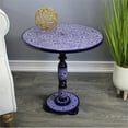 thumbnail image 2 of Maklaine Modern Solid Rosewood Round 18" Accent Table in Navy Blue, 2 of 7