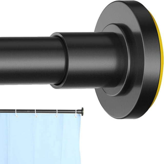 HLONK Tringle de Rideau de Douche Noire 31 à 80 Pouces Diamètre 1 Pouce Tringle Télescopique en Acier Inoxydable Réglable Installation Facile Sans Rouille