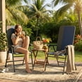thumbnail image 5 of Folding Lawn Chairs Set of 2 – Padded Outdoor Patio Chairs with High Back and Armrests, Portable Camping Chairs for Beach Park Picnic, Supports 264 lbs, 5 of 7