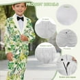 thumbnail image 6 of Xoenoiee Tropical Palm Leaves Print Kids Boys Suit 2 Piece Kids Formal Blazer Jacket Pants Set 2 Piece Formal Wear Outfit for Wedding, Size 6-7 Years, 6 of 7