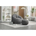 thumbnail image 4 of Round Bean Bag Chair with Ottoman,Comfy BeanBag Chair for Adults and Children,Ultra Soft Lazy Sofa BeanBag Sofa with Footstool,Modern Accent BeanBag Chairs for Living Room,Bedroom,Apartment, 4 of 7